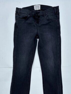MCGUIRE Mid Rise Stretch Denim Black Lace-Up Jeans 42C Sz 25 T tempesttoss (9408